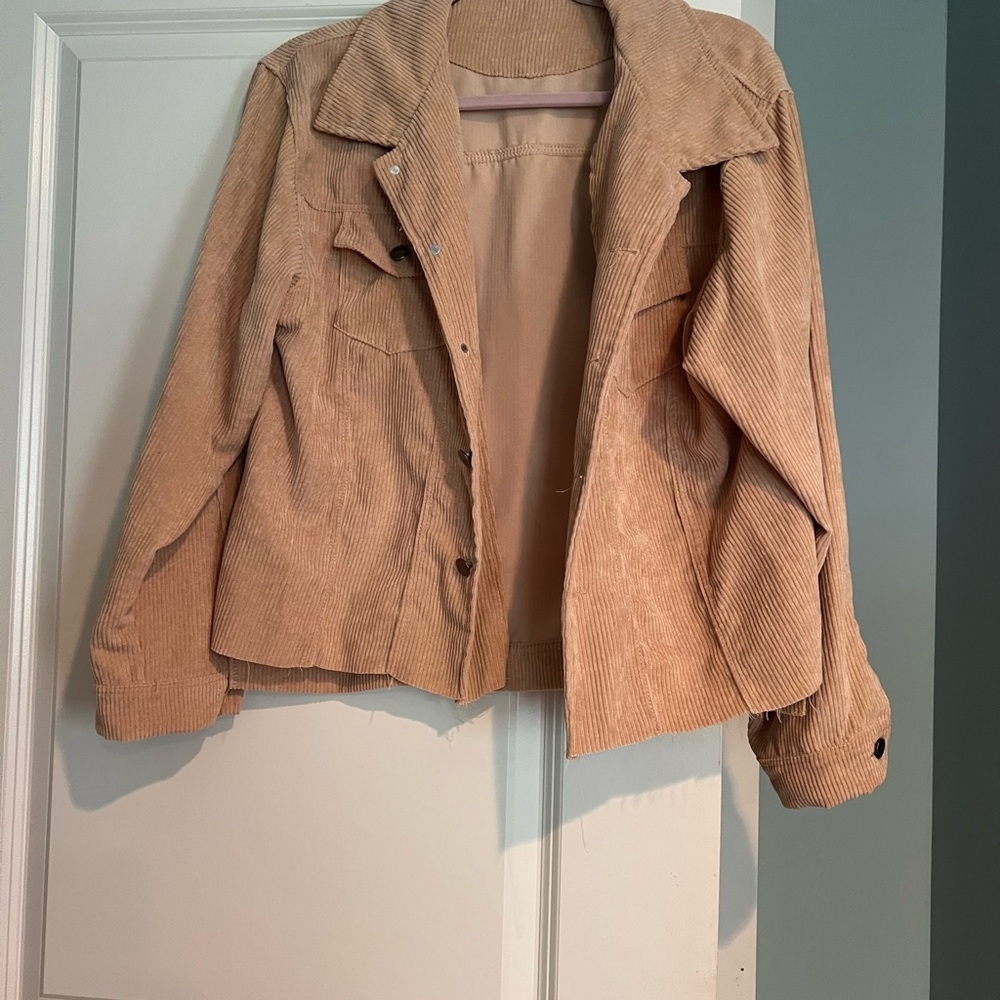Amazon Women's Beige Corduroy Utility Jacket
